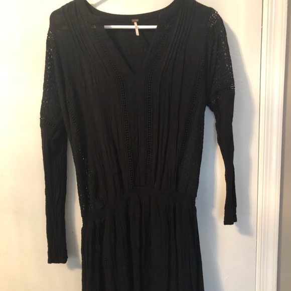 Free people black long sleeve vintage dress - Picture 2 of 2